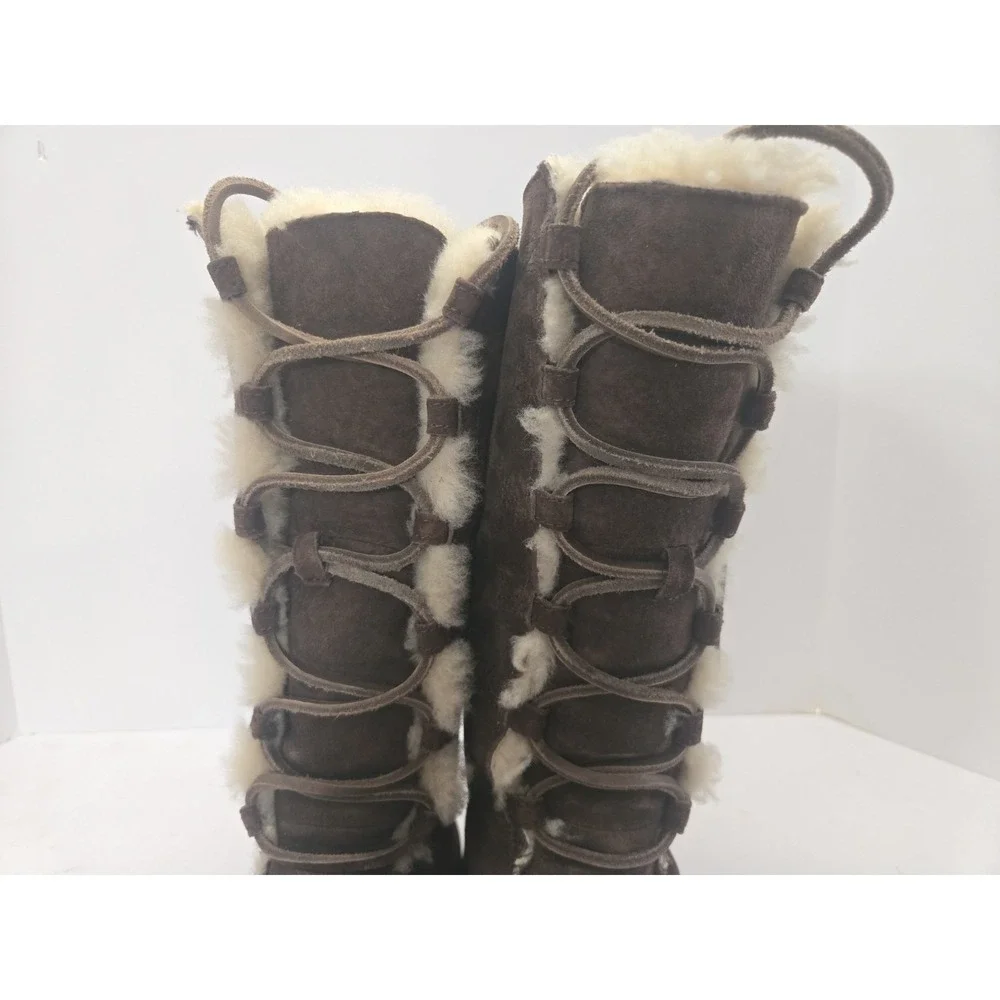 Ugg Australia Uptown 5190 Winter Boots Womens 6 Brown‎ Shearling Lined Leather